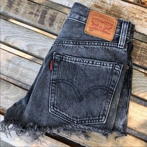 Levi’s 501 black denim shorts